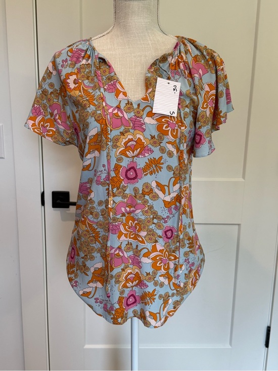 THE EDIT Tops - Boutique Floral Flutter Sleeve Blouse Top Retro Boho Cottagecore Size Small